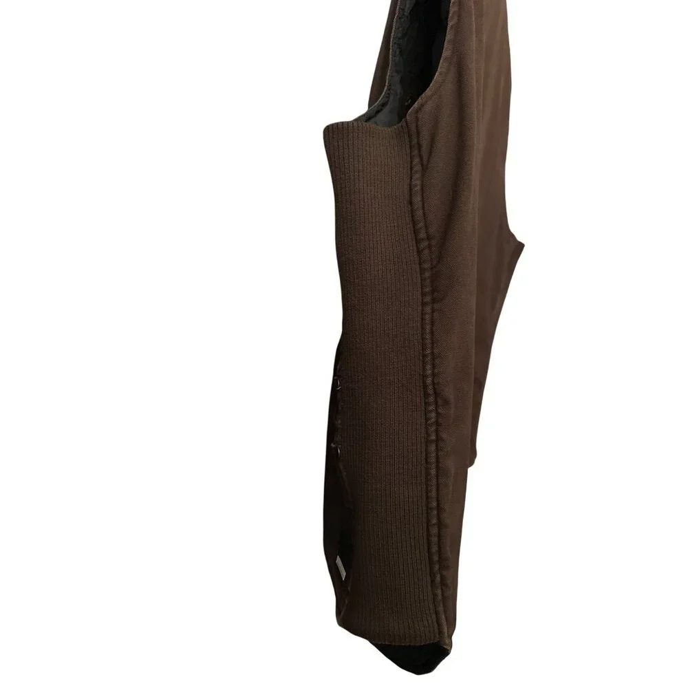 Craftsman Vintage Brown Work Vest Canvas Quilted With Zipper Close & Pockets XL - Picture 3 of 8